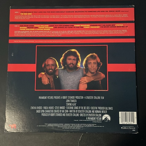 STAYING ALIVE OMP Soundtrack LP Vinyl 1983 The Bee Gees Frank Stallone - Picture 2 of 5